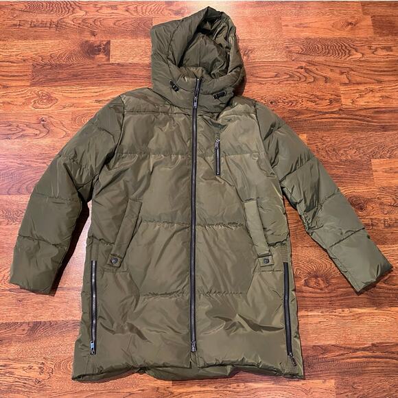 Orolay Women's Quilted Mid-Length Down Jacket Olive Green Size XL NWT Cozy Style - Picture 1 of 7